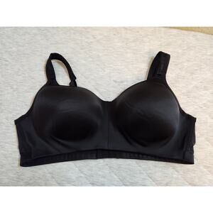 Cacique Women's Black Solid Stretch Full Coverage Wire Free Bra‎ Size 42C